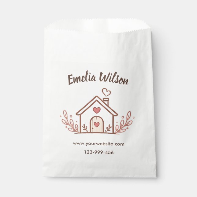 Pink Cottage Home Bakery  Favour Bags (Front)