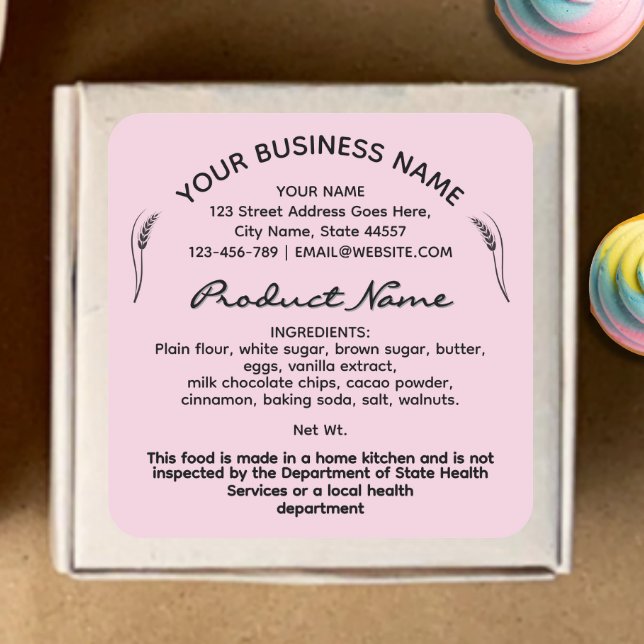 Pink Cottage Law Food label sticker (Creator Uploaded)