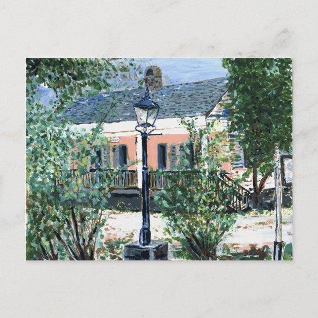 Pink Cottage on the River Postcard (Front)