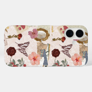 Pink Cottagecore Botanical Collage Phone Case