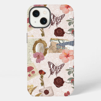 Pink Cottagecore Botanical Collage Phone Case