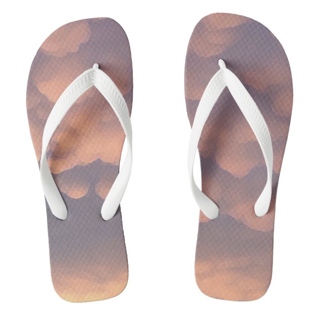 Pink Cotton Ball Clouds Jandals (Footbed)