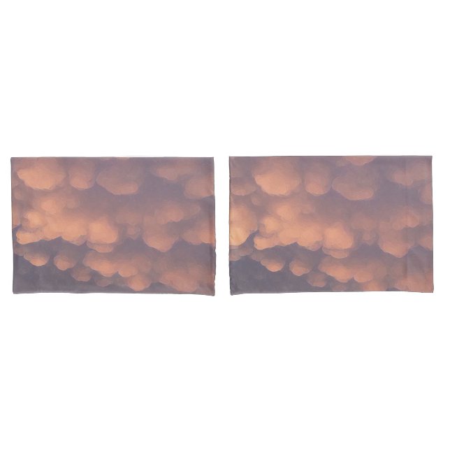 Pink Cotton Ball Clouds Pillowcase (Front-Set)