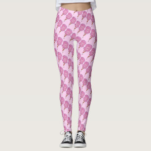Pink Cotton Candy Floss Spun Sugar Carnival Leggings
