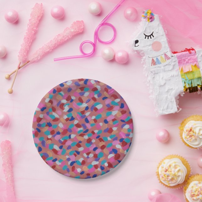 Pink Cotton Candy  Paper Plate (Party)