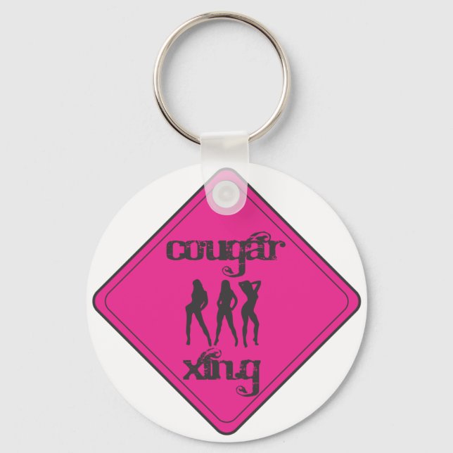 Pink Cougar Crossing 3 Ladies Key Ring (Front)