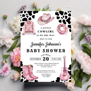 Pink Country Cowgirl Baby Shower Invitation