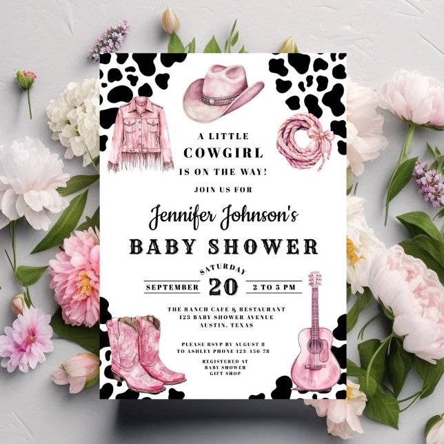 Pink Country Cowgirl Baby Shower Invitation (Pink Country Cowgirl Baby Shower Invitation)