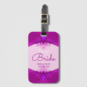 Pink Country Style Team Bride Luggage iD Tags