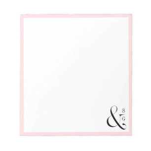 Pink couple's monogram personalised Stationery Notepad
