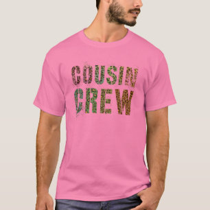 Pink COUSIN CREW Leopard Print Funny Grammy Pawpaw T-Shirt