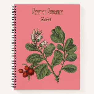 Pink cover with flowers Regency Romance Lover Notebook