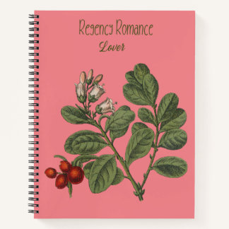 Pink cover with flowers Regency Romance Lover Notebook