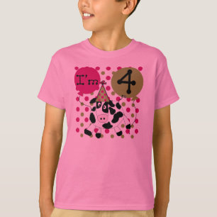 Pink Cow 4th Birthday T-Shirt