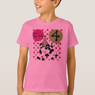 Pink Cow 4th Birthday T-Shirt