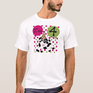 Pink Cow 4th Birthday Tshirts and Gifts