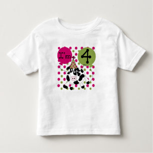 Pink Cow 4th  Birthday Tshirts and Gifts