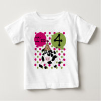 Pink Cow 4th Birthday Tshirts and Gifts
