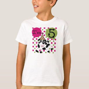 Pink Cow 5th Birthday T-Shirt
