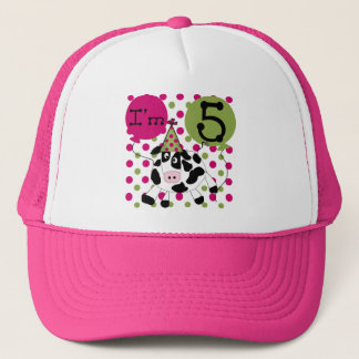 Pink Cow 5th Birthday Tshirts and Gifts Trucker Hat