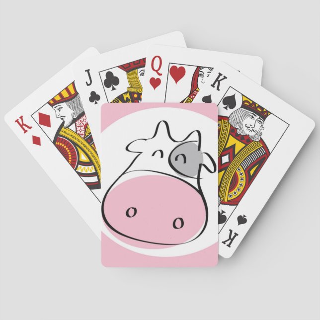 PInk Cow Custom Playing Cards (Back)