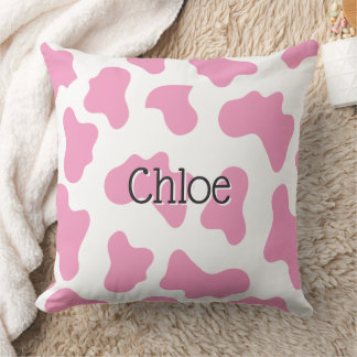 Pink Cow Pattern Pillow