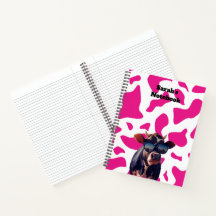 Pink Cow Print Custom Notebook