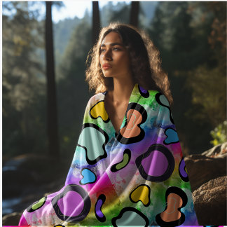 pink cow print fleece blanket