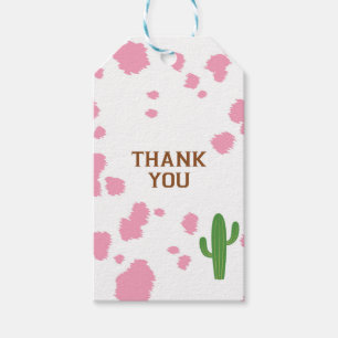 Pink Cow Print Gift Tag