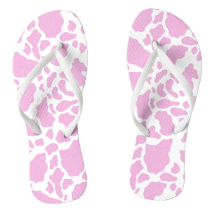 Pink Cow Print Jandals