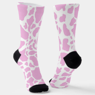 Pink Cow Print Socks