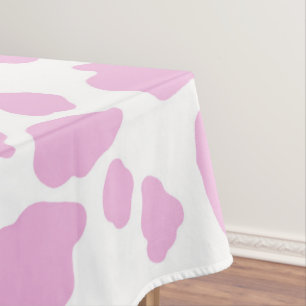Pink Cow Print Tablecloth