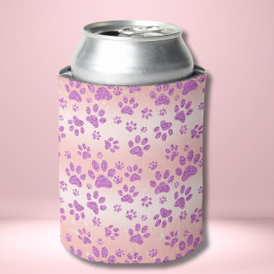 Pink Cow Spots Animal Print Can Cooler