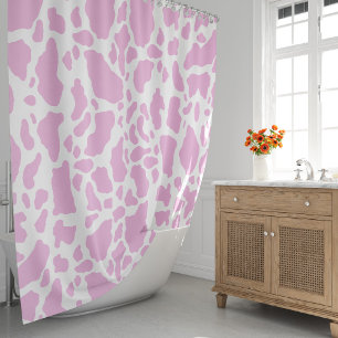 Pink Cow Spots Animal Print Pattern Shower Curtain