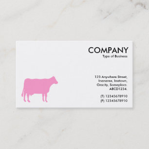 Pink Cow Symbol - White Business Card