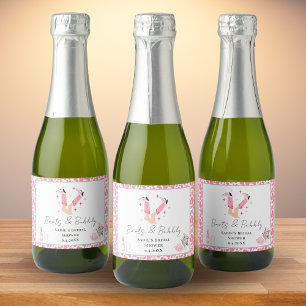 Pink Cowboy Boots & Bubbly Bridal Shower Sparkling Wine Label
