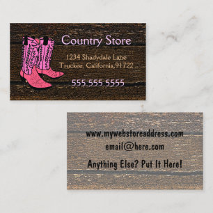 Pink Cowboy Boots Western Theme Business Card