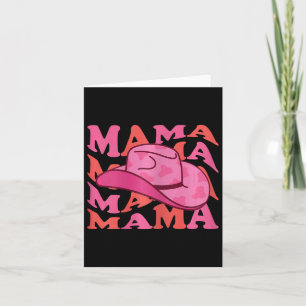 Pink Cowboy Hat Western Cowgirl Mama Groovy Countr Card