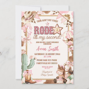 Pink Cowgirl Ain't My First Rodeo Baby Sprinkle Invitation