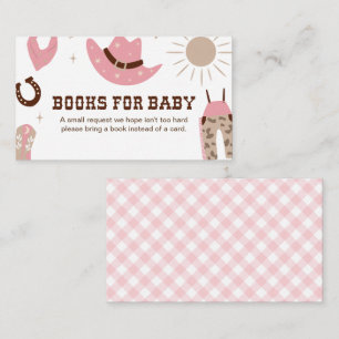 Pink Cowgirl Baby Shower Books for Baby Enclosure Card