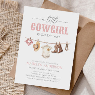 Pink Cowgirl Baby Shower Invitation