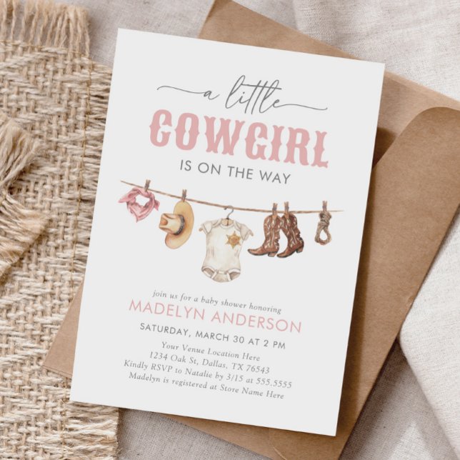 Pink Cowgirl Baby Shower Invitation (Creator Uploaded)