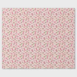 Pink Cowgirl Baby Shower Paper Plates Boots Bows