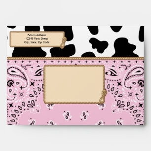 Pink Cowgirl, Bandanna Style A7 Envelopes