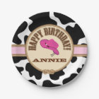 Pink Cowgirl Birthday, Customisable Plates
