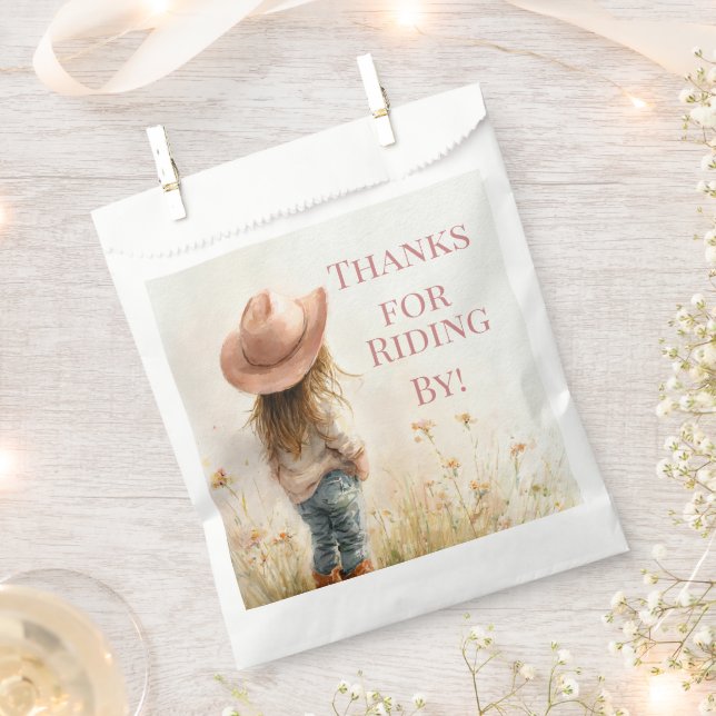 Pink Cowgirl Birthday | Farm Theme 1st  Favour Bags (Clipped)