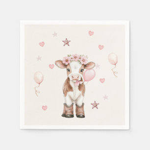 Pink Cowgirl Birthday Farm Theme 1st Napkin