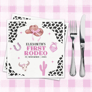 Pink Cowgirl Birthday Party Napkins – First Rodeo