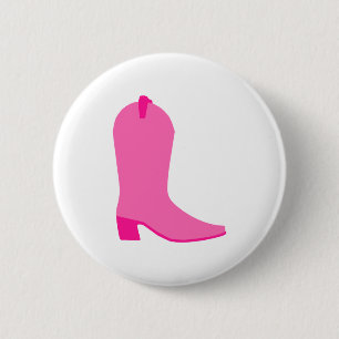 Pink Cowgirl Boot 6 Cm Round Badge