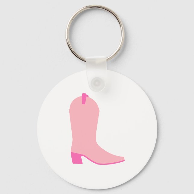 Pink Cowgirl Boot Key Ring (Front)